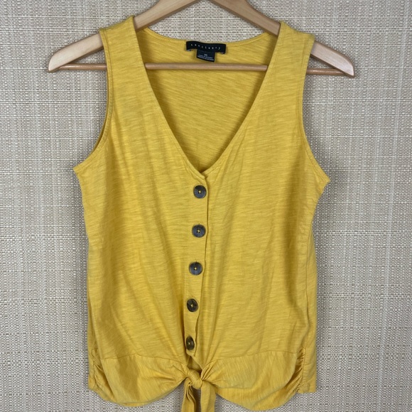 Sanctuary Yellow Causal Tie-Front Tank Top, XS - Picture 1 of 5
